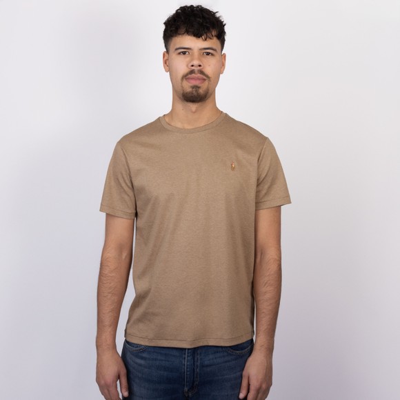 Polo Ralph Lauren Mens Beige Custom Slim Fit Pima Cotton T Shirt #2