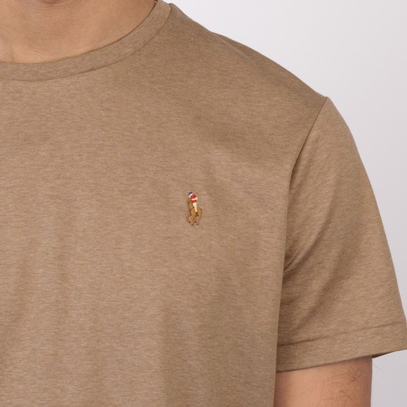 Polo Ralph Lauren Mens Beige Custom Slim Fit Pima Cotton T Shirt #3