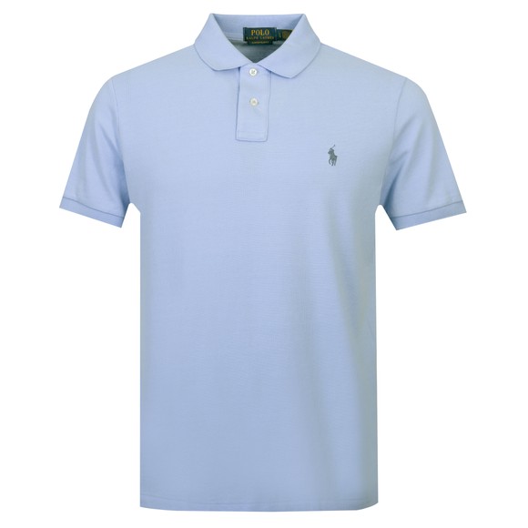 Polo Ralph Lauren Mens Blue Custom Slim Fit Short Sleeve Polo Shirt #1