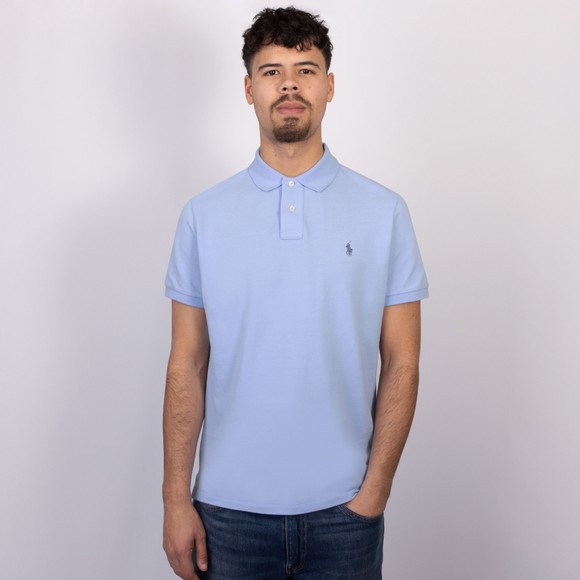 Polo Ralph Lauren Mens Blue Custom Slim Fit Short Sleeve Polo Shirt #2