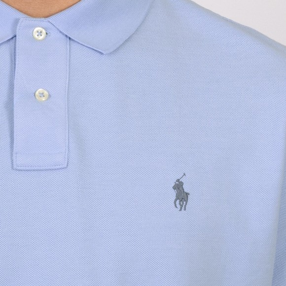 Polo Ralph Lauren Mens Blue Custom Slim Fit Short Sleeve Polo Shirt #3