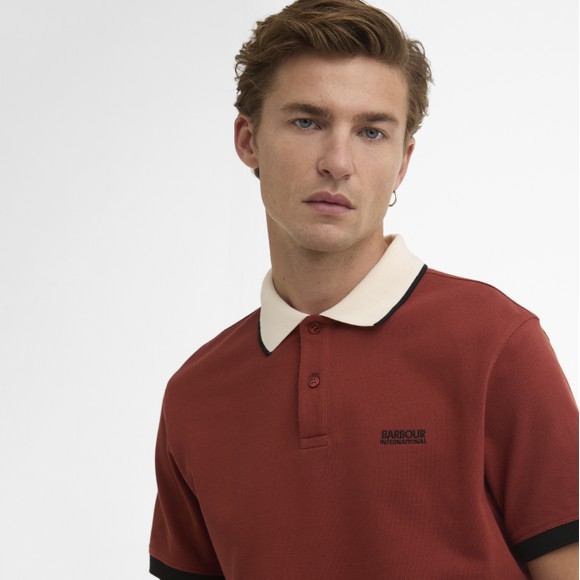 Barbour International Mens Red Howall Polo Shirt #3