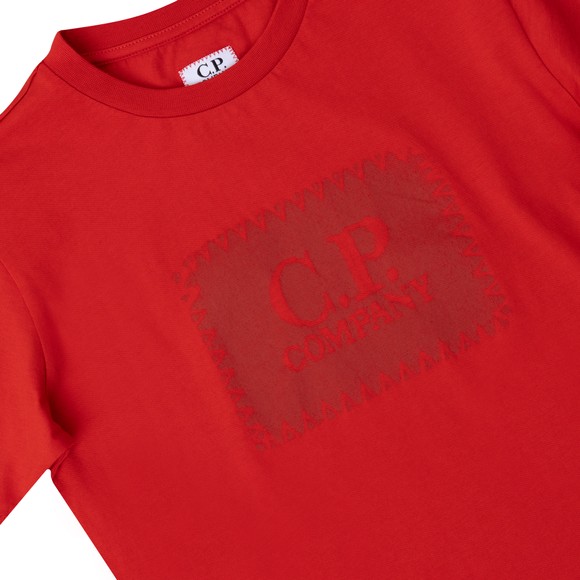 C.P. Company Undersixteen Boys Red Stamp Logo T Shirt #2