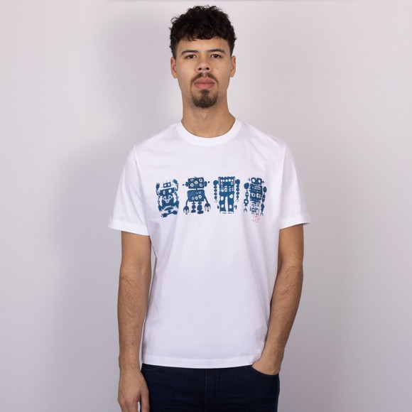 PS Paul Smith Mens White Robots T-Shirt #3