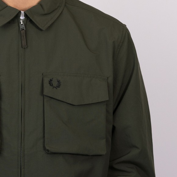 Fred Perry Mens Green Ripstop Pocket Overshirt #3