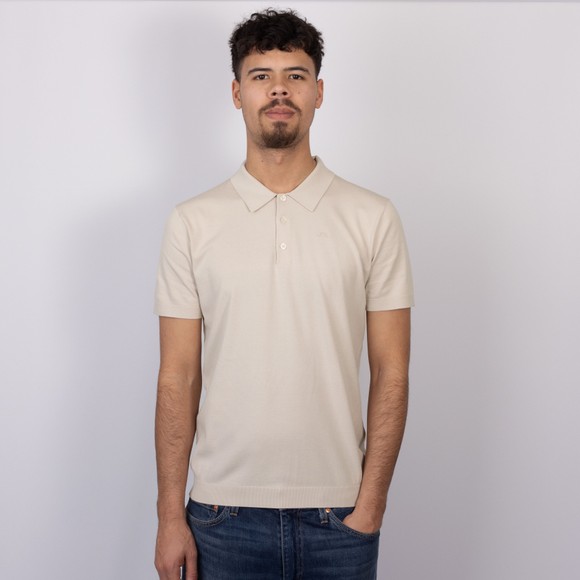 J.Lindeberg Mens Off-White Ridge Knitted Polo Shirt #3