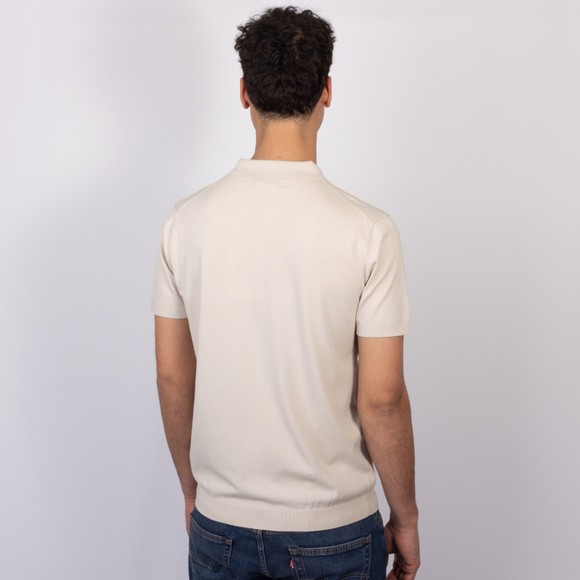 J.Lindeberg Mens Off-White Ridge Knitted Polo Shirt #4