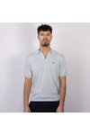 Replay Mens Blue Linen Blend Knitted Polo Shirt