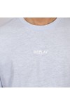 Replay Mens Blue Linen Mix T-Shirt