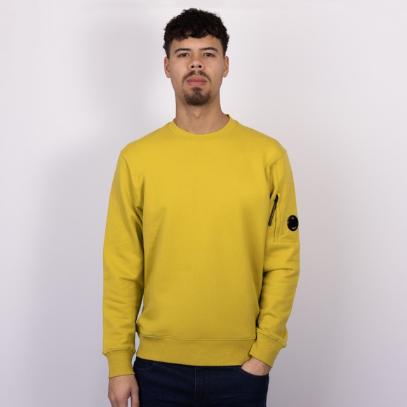 C.P. Company Mens Green Diagonal Raised Fleece Lens Crew Neck Sweatshirt #3