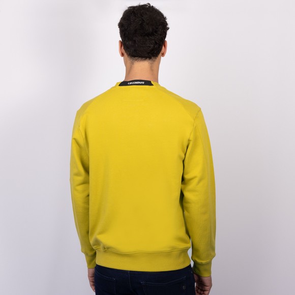 C.P. Company Mens Green Diagonal Raised Fleece Lens Crew Neck Sweatshirt #4