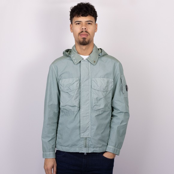 C.P. Company Mens Blue Flat Nylon Mixed Goggle Overshirt #4