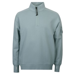 Diagonal Raised Fleece Half Zip Lens Sweatshirt