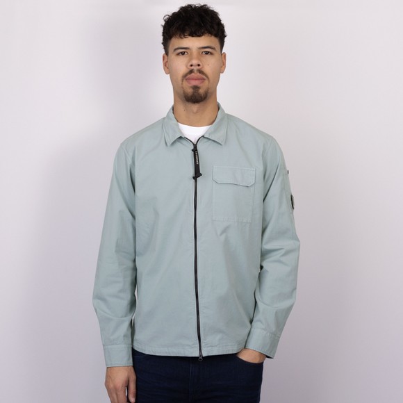 C.P. Company Mens Blue Organic Gabardine Zipped Lens Overshirt #3