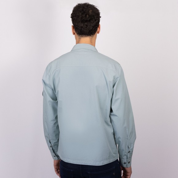 C.P. Company Mens Blue Organic Gabardine Zipped Lens Overshirt #4