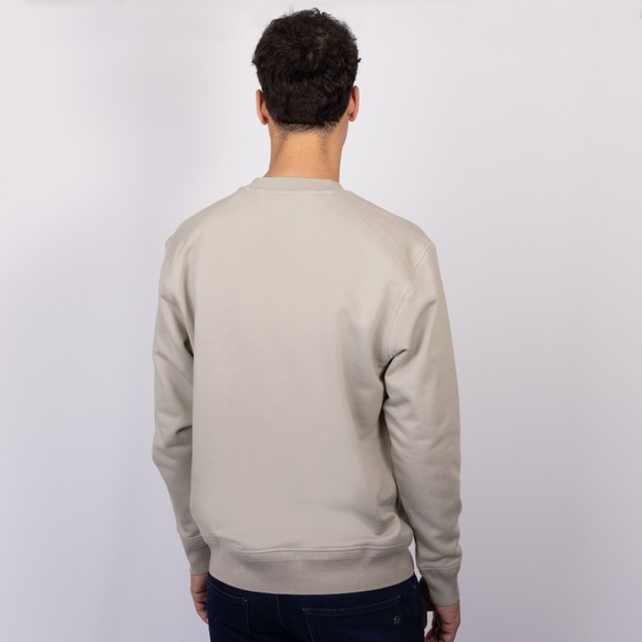 C.P. Company Mens Grey Centre Logo Diagonal Raised Fleece Sweatshirt #4