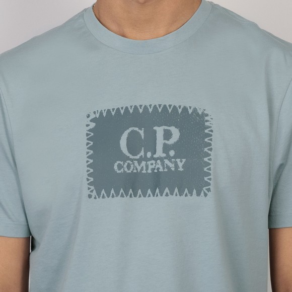 C.P. Company Mens Blue Stamp Logo T Shirt #3