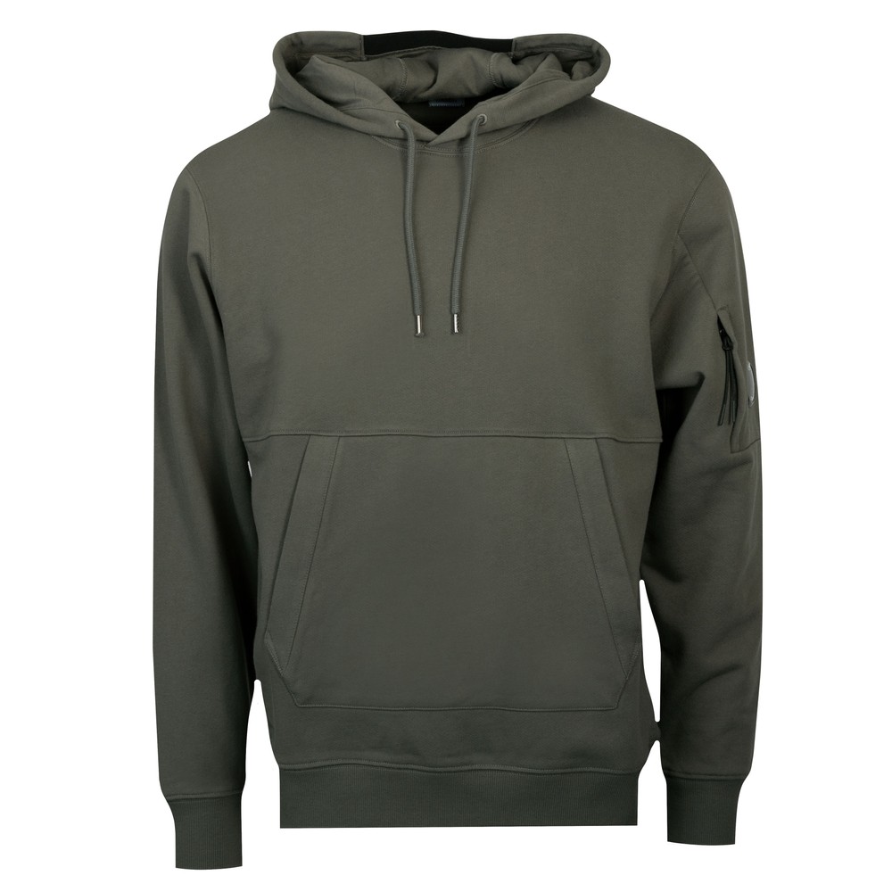 Diagonal Raised Fleece Hooded Lens Sweatshirt