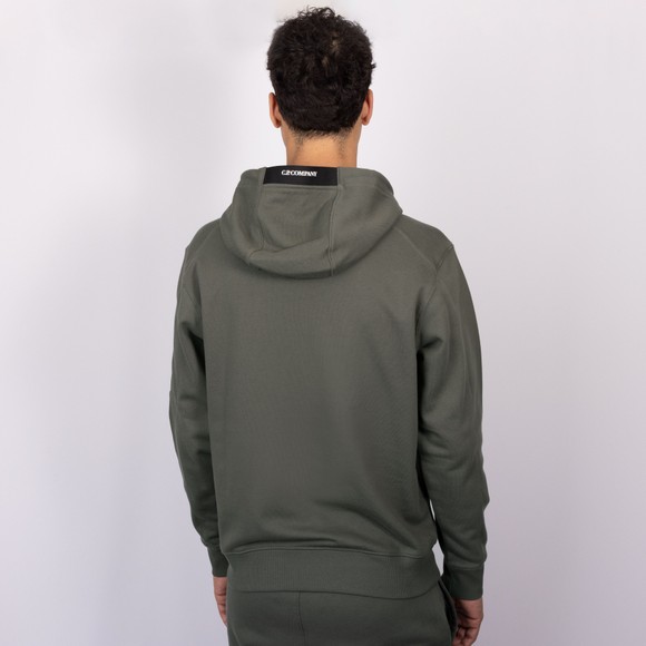 C.P. Company Mens Grey Diagonal Raised Fleece Hooded Lens Sweatshirt #3