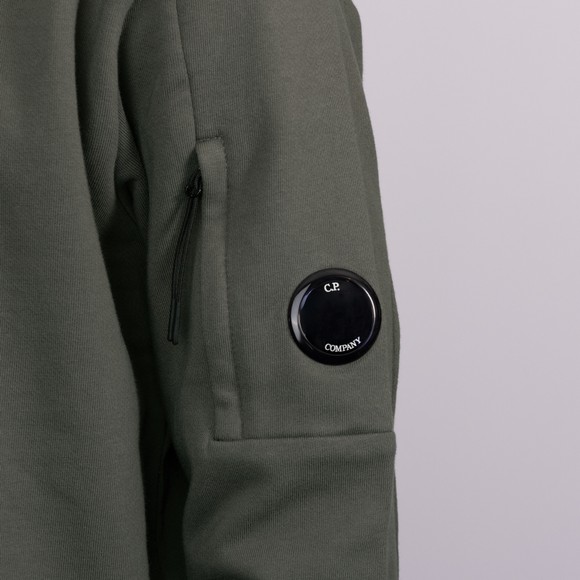 C.P. Company Mens Grey Diagonal Raised Fleece Lens Crew Neck Sweatshirt #3