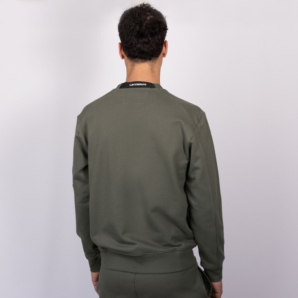 C.P. Company Mens Grey Diagonal Raised Fleece Lens Crew Neck Sweatshirt #4