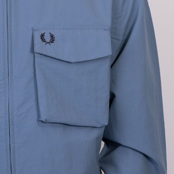 Fred Perry Mens Blue Ripstop Pocket Overshirt #3
