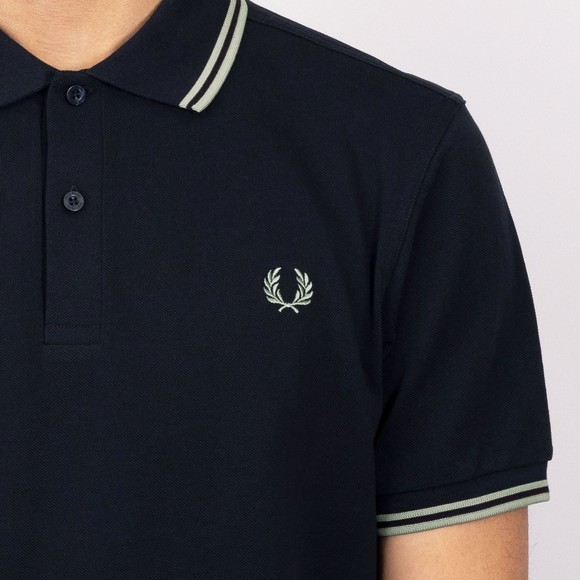 Fred Perry Mens Blue Twin Tipped Polo Shirt #3