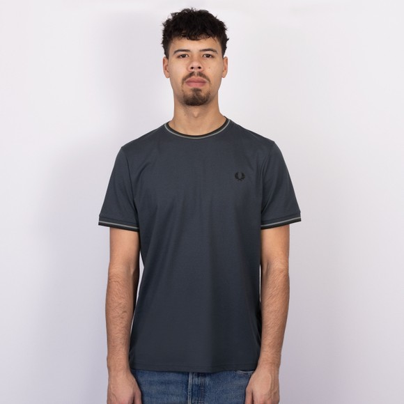 Fred Perry Mens Blue Twin Tipped T-Shirt #2