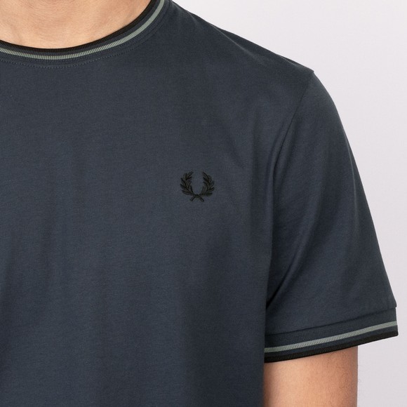 Fred Perry Mens Blue Twin Tipped T-Shirt #3