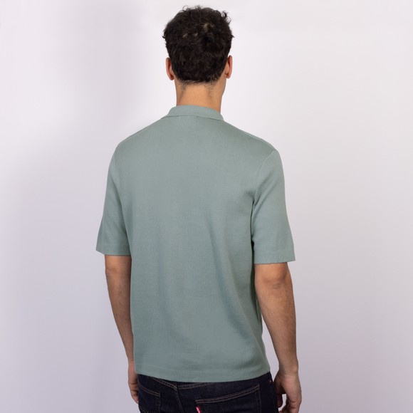 Fred Perry Mens Blue Vertical Tonal Striped Knitted Polo Shirt #4