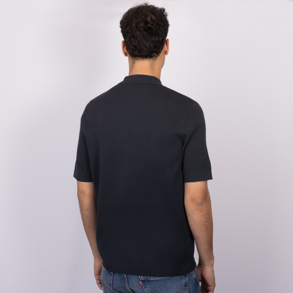 Fred Perry Mens Blue Vertical Tonal Striped Knitted Polo Shirt #4