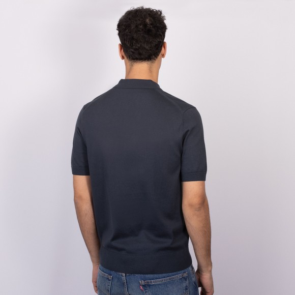 Fred Perry Mens Blue Cotton Knitted Polo Shirt #4