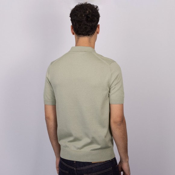 Fred Perry Mens Green Cotton Knitted Polo Shirt #4