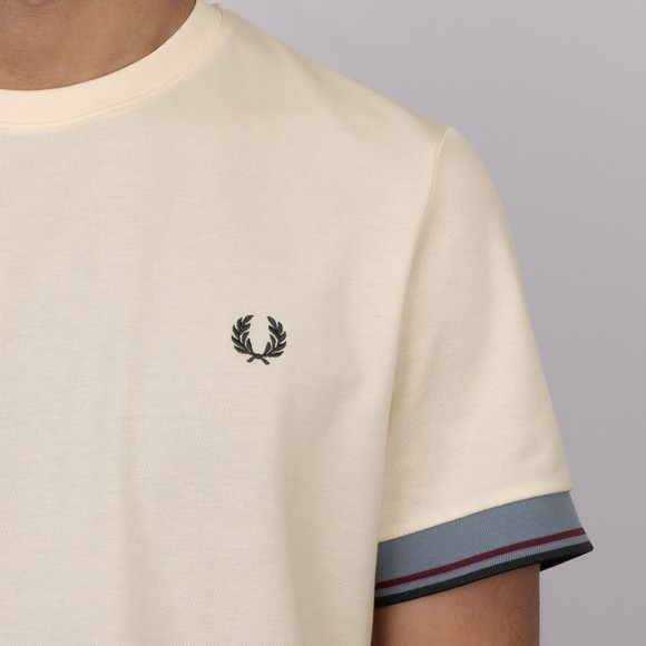 Fred Perry Mens Beige Twin Tipped Cuff T-Shirt #3