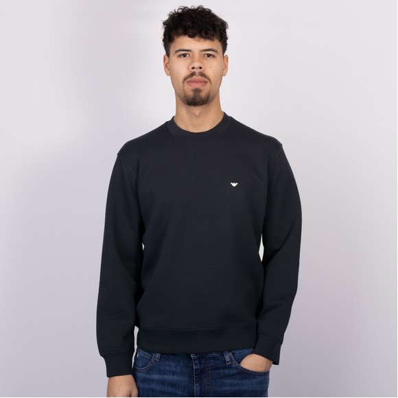 Emporio Armani Mens Blue Embroidered Eagle Crew Neck Sweatshirt #3