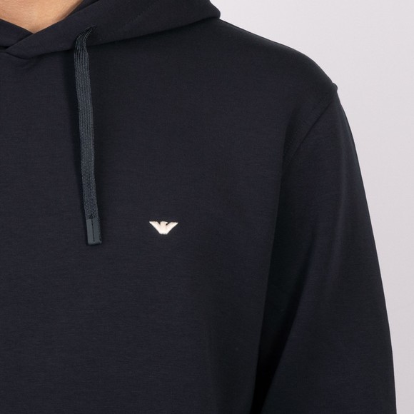 Emporio Armani Mens Blue Embroidered Eagle Overhead Hoody #3