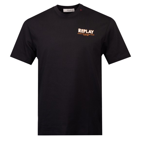 Replay Mens Black Fiji Print T-Shirt