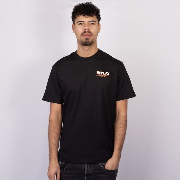 Replay Mens Black Fiji Print T-Shirt main image
