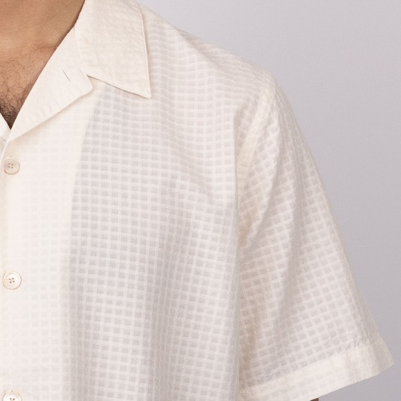 PS Paul Smith Mens White Textured Casual Fit Short Sleeve Shirt #3