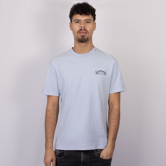 Replay Mens Blue Beach Print T-Shirt main image
