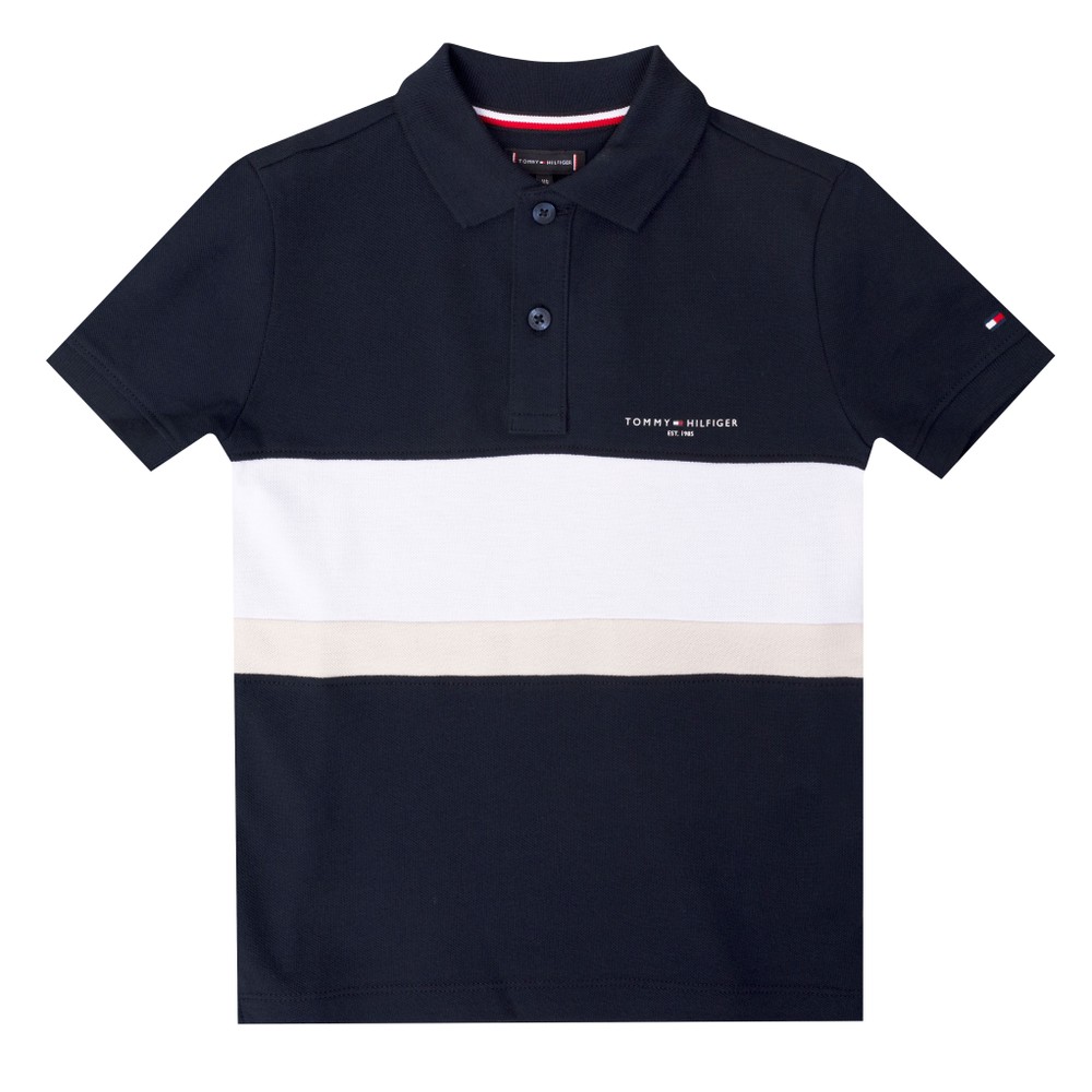 Mini Corp Emb Colourblock Polo Shirt