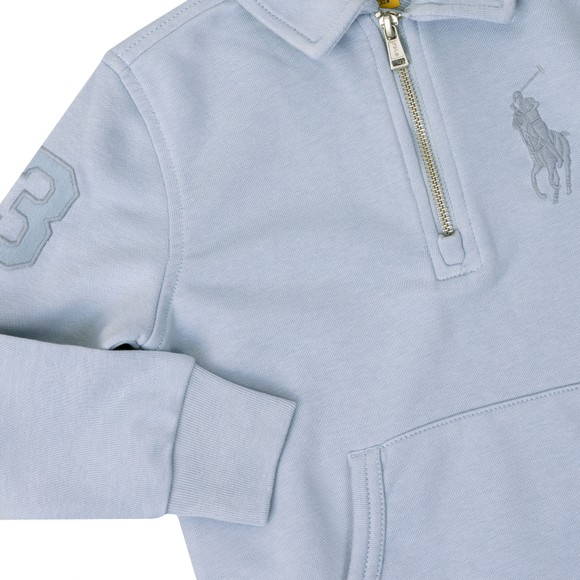 Polo Ralph Lauren Boys Blue Big Pony French Terry 1/4 zip sweatshirt #3