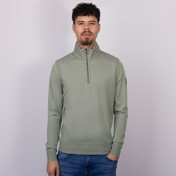 Belstaff Mens Green Kilmington Half  Zip Jumper #4