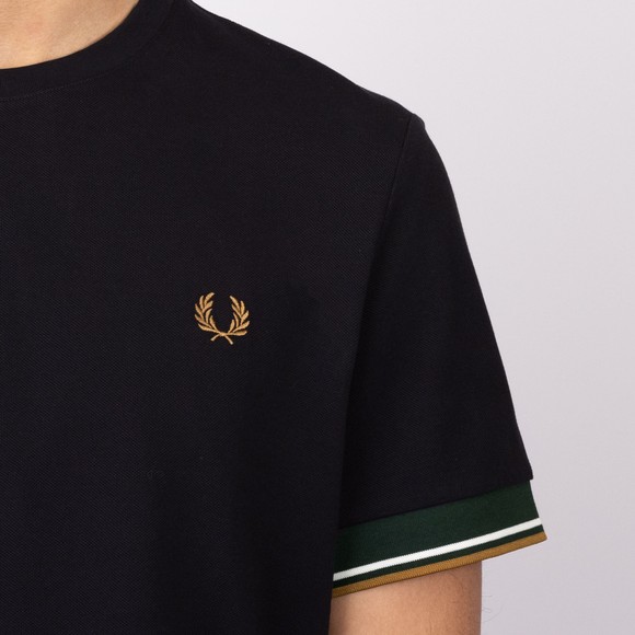 Fred Perry Mens Black Twin Tipped Cuff T-Shirt #3