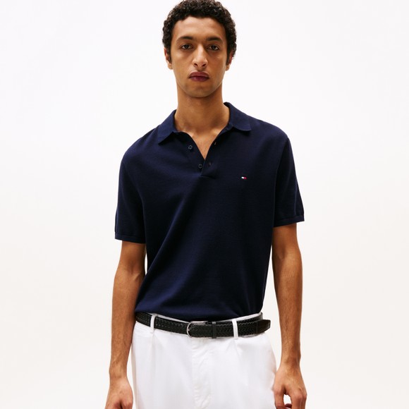 Tommy Hilfiger Mens Blue Knitted Polo