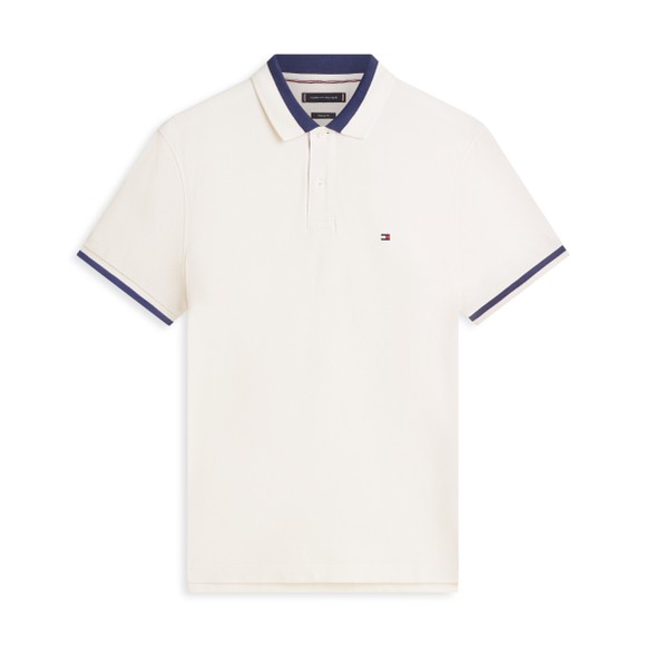 Tommy Hilfiger Mens Off-White Colour Blocked Collar Polo