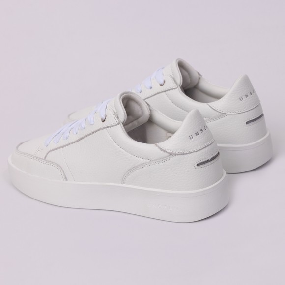 Unseen Mens White Hellier V3 Grain Leather Trainer #3