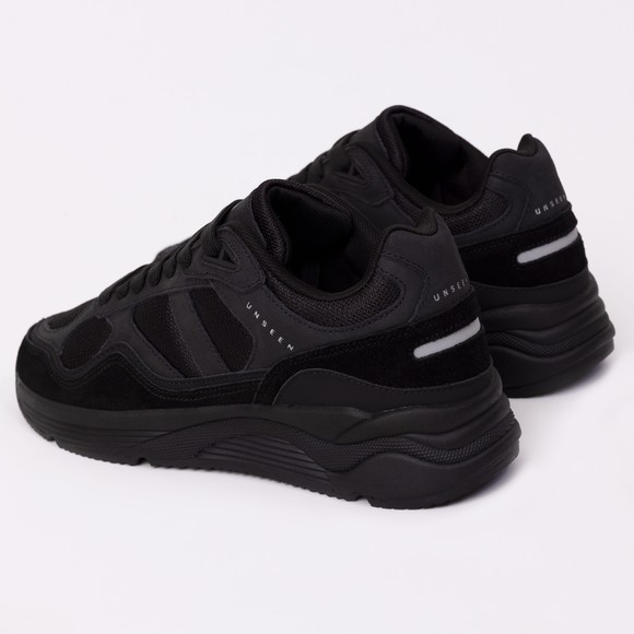 Unseen Mens Black Runa Leather/Suede Mix Trainer main image