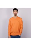 Fynch Hatton Mens Orange Superfine Cotton V Neck Jumper