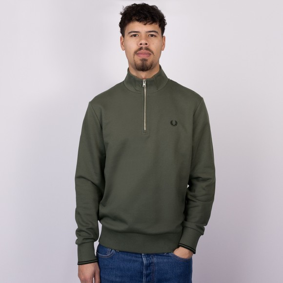 Fred Perry Mens Green 1/2 Zip Sweatshirt #2